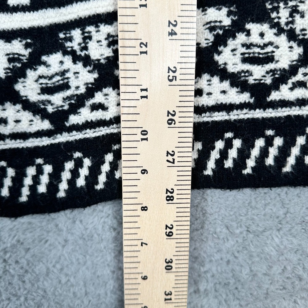 J.JILL Thick Knit Cotton Wool Blend Black & White‎ Pullover Mock Neck Sweater L - Picture 9 of 11